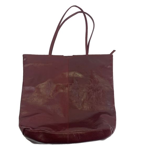 Latico Nora Tote Red Leather Shoulder Bag Double Strap Floral Lined Lightweight - Picture 2 of 16